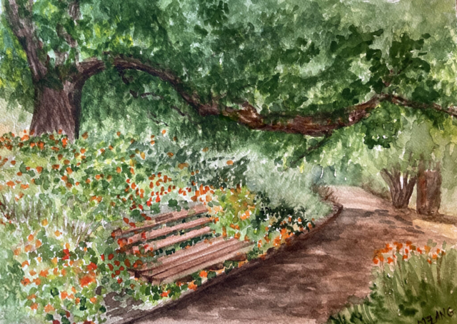 Botanical Gardens - Thousand Oaks CA - 8 x 11 Watercolor on Paper - $150
