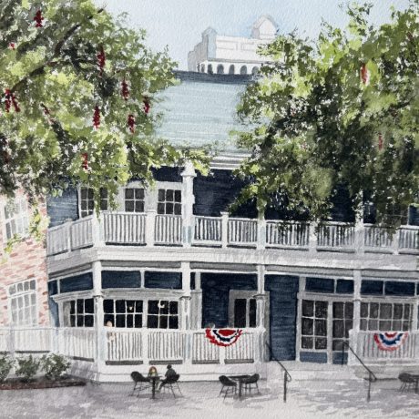 Freda's Fine Food – 21 x 255 – Framed Watercolor $300